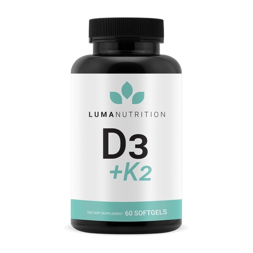 [BRSRAYIQOF5QY33O] Luma Nutrition D3 + K2 Vitamin 10000 IU - Bone and Heart Health Supplement - Max Strength Immune Support and Calcium Absorption - 60 Softgels