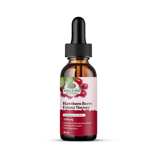 [BRSRAZINOYMGEGTO] Amazing Botanicals Hawthorn Berry Extract Tincture - 100mg per Serving - Organic Immune Support & Wellness Supplement | 30ml/1oz
