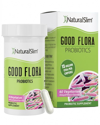 [BRSWGAACDINGC2TU] NaturalSlim Good Flora, Probiotics for Women & Men - Gut Health Supplements with 7 Powerful Strains for De-Bloating & Vitality - Probiotics for Digestive Health, 60 Vegetarian Capsules, Solo