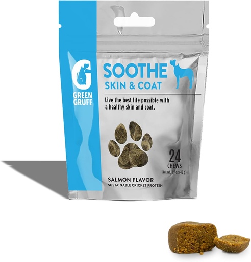 [BRSWYAQNCB7WCE3Z] Green Gruff Soothe Dog Da và Coat - Coat y tế cho chó, Dog Iting da cứu trợ - chó Apergy Chews với Omega 3 - 24 gg ở Mỹ
