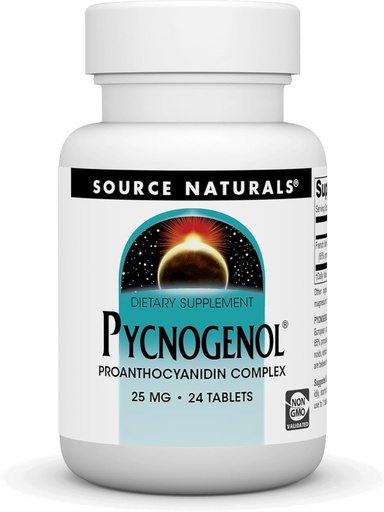 [BRSWIYQYO56AMFD4] SOURCE NATURALS Pycnogenol 25 Mg Tablet, 24 Count