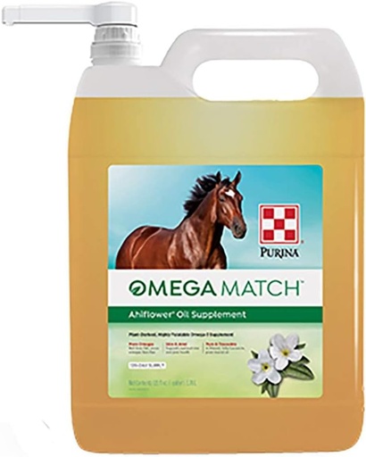 [BRSW2YLQCAPR4ETJ] Purina | Omega Match Ahiflower Oil Horse Supplement | 1 Gallon (1 GAL) Bottle