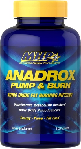 [BRSWIY3YPN7WA3QV] Maximum Human Performance MHP Anadrox Pump & Burn, Nitric Oxide Fat Burning Inferno, 112 capsules