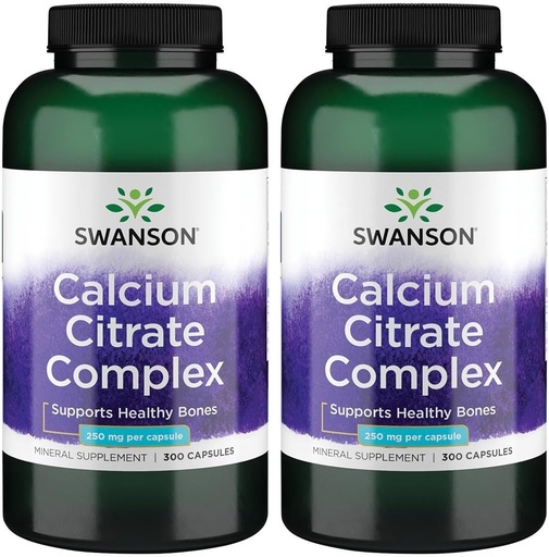 [BRSWGAAPOJ5G2CA7] Swanson Calcium Citrate Complex Muscle Bone Health Support Mineral Supplement 300 Capsules (2 Pack)