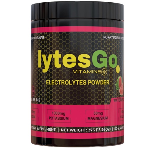 [BRSROBQ2OABBY3Q6] lytesGo Electrolytes milteliai drėkinimo gėrimai - Nėra cukraus - arbūzų skonio - Elektrolitų milteliai atgaminimui - 50 Servings