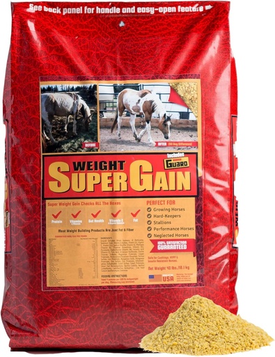 [BRSWICAZCR5BAGTG] Super Weight Gain 40 lb, Equine Vitamin Mineral, Probiotic & Weight Gain Supplement