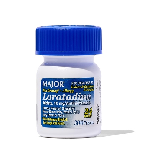 [BRSWGCDRBMAQ2YLV] Major Allergy Loratadine 10 mg Tablets - Non-Drowsy Allergy Medicine for Adults and Kids Ages 6+ - Promotes 24-Hour Allergy Relief - Daily Allergy Tablets - Antihistamine - 300 Tablets