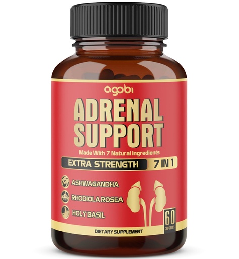 [BRSWYCYQBUBGYYLP] agobi 7in1 Adrenal Support Supplement - Equivalent to Concentrated Ashwagandha, Panax Ginseng, Rhodiola Rosea & More - 60 Capsules 2 Month for Body Balance