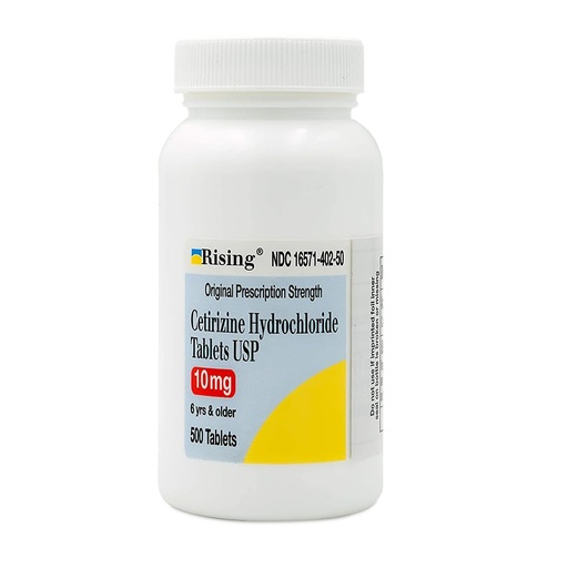 [BRSWIFTQCYPQC2Y5] Rising Pharma - Cetirizine HCL 10 mg - Antihistamine Seasonal Allergy Tablets - 500 tablets