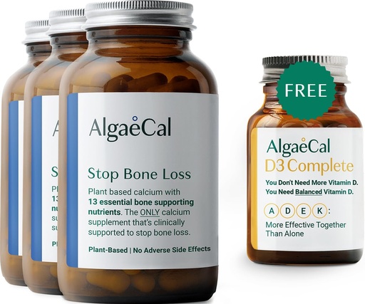 [BRSRAHYPB4NR4GQ2] ALGAECAL Vitality Bundle - Free 4-in-1 Vitamin D3 Complete & Plant-Based Calcium with 13 Bone-Supporting Minerals, Clinically Shown to Stop Bone Loss, Immune & Whole Body Wellness