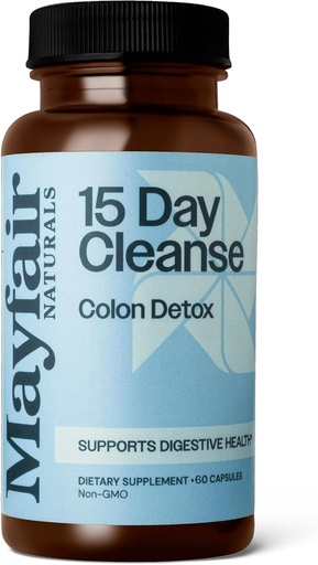 [BRSROBACOANRMFIU] 30 Dag Supply,15 Day Cleanse Colon Detox, 60 kapslar (30 portioner), naturligt laxerande för förstoppning och matsmältningstillskott, kosttillskott
