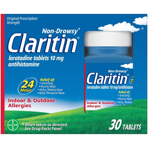[BRSWKEAGA4OGIFYV] Claritin 24 HR Non Drowsy Allergy Medicine, Loratadine antihistamine tablets, 30 Ct