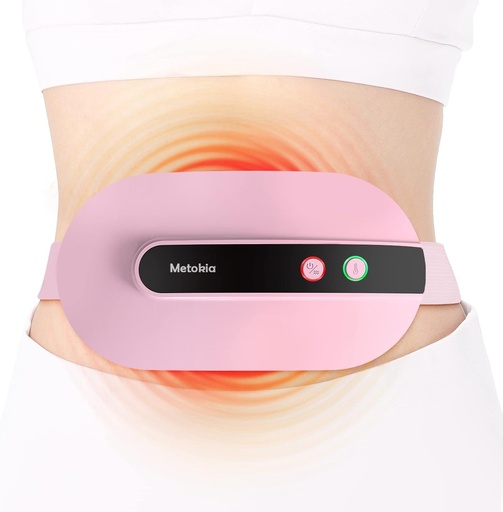 [BRSWYHQEC54GKYIU] Bærbar trådløs varmepad, varmepad for ryggsmerter med 3 varmenivå og 3 vibrasjonsmassemoduser, bærbar elektrisk rask oppvarming Belly Wrap Belt for kvinner og jente (pink)