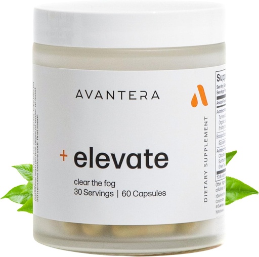 [BRSWYHTRAAGQIHQV] Avantera Elevate Premium Nootropic 补充 - Beat Brain Fog - 记忆和焦点支持的最佳焦点补充 - Energy Without Crash - 60 Counter Pills for Women and Men