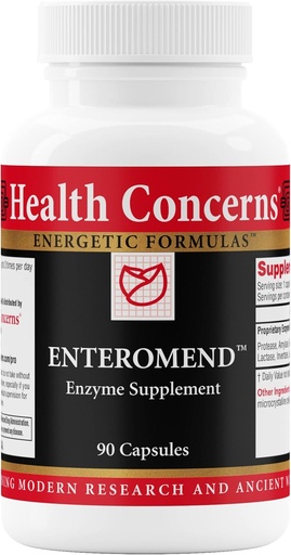 [BRSW2FL4AAIRSEQV] Health Concerns Enteromend – Digestive Enzyme Supplement for Gut Health, Bloating & Food Sensitivity Relief – Intestinal & Digestive Support – Protease, Amylase, Lactase & Peptidase – 90 Capsules