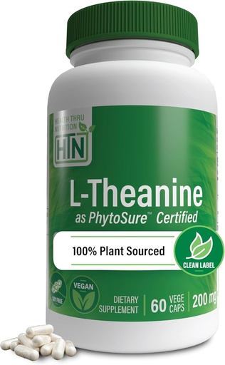 [BRSWGZQ7A4FRY2QV] 健康营养 L-Thenine 200mg 60 Vegecaps PhytoSure 认证 QQ支持健康放松和聚焦 3th 政党测试 QQ 清洁标签,非GMO,Gluten & Soy Free,伪致病