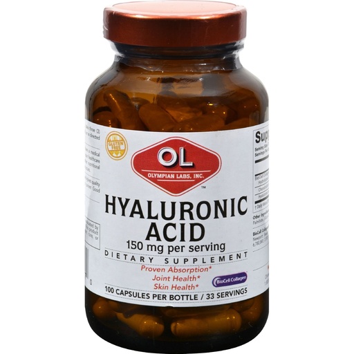 [BRSWIYQ4DENGCALI] Olympian Labs Hyaluronic Acid 150mg | 99 Capsules | Support Healthy Connective Tissue and Joints - Promote Youthful Healthy Skin