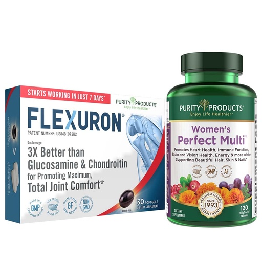 [BRSW2HQ7CV5WYAYZ] Purity Products Bundle - Women’s Perfect Multi + Flexuron Joint Formula Women's Multivitamin (Supports Urinary Tract Health, Immune, Bone + More) - Flexuron (Krill Oil, Hyaluronic Acid + More)