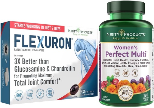 [BRSW2HQ7CV5WYAYZ] Zuiverheid Producten Bundel - Vrouwen Perfect Multi + Flexuron Joint Formula Vrouwen Multivitamine (Ondersteunt Urinaire Tract Gezondheid, Immune, Bone + Meer) - Flexuron (Krillolie, Hyaluronzuur + Meer)