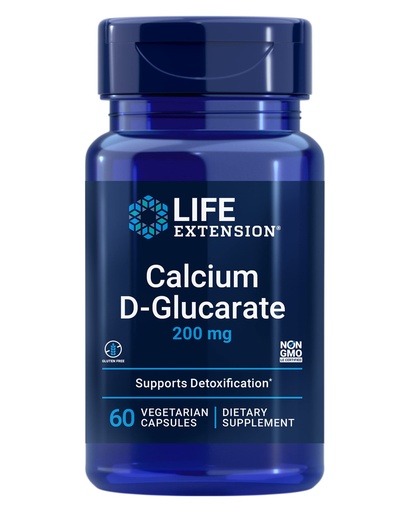 [BRSWIYT3PMCAAEY5] Life Extension Calcium D-Glucarate, 200 mg - Supports Detoxification, Helps Flush Out Unwanted Compounds – Gluten-Free, Non-GMO, Vegetarian – 60 Capsules