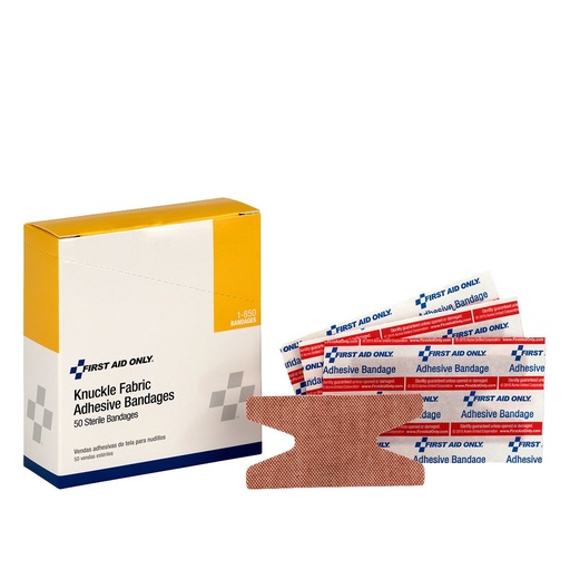 [BRSWIYAEOADRGELA] First Aid Only 1-850 Knuckle Bandages, Heavy Woven Fabric Adhesive Bandages, 50 Count
