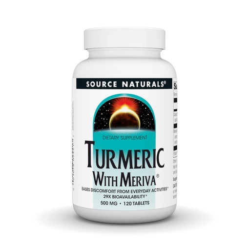 [BRSWI2QEBQDRKE3I] Source Naturals, Turmeric with Meriva, 500mg - 120 Tablets | Eases Discomfort from Everyday Activities | 29X Bioavailability