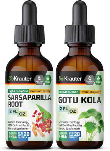 [BRSRAGL4C4AREETL] BIO KRAUTER Sarsaparilla Tintura 2 Fl. Oz. " Gotu Kola Tincture 2 Fl. Oz.