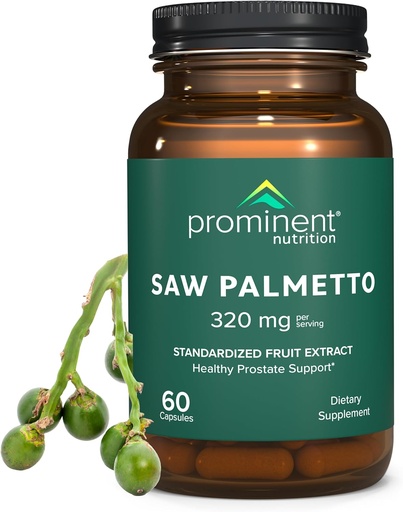 [BRSROZQYOQPA4CDZ] Prominent Nutrition Saw Palmetto Supplement, Healthy Prostate Support Saw Palmetto for Men, Supplement for Urinary Health, 160 mg, 30 Day Supply