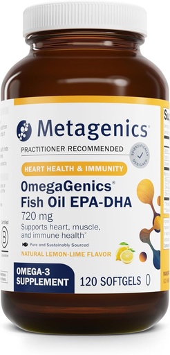 [BRSWIYYBBEIACHLK] Metagenics OmegaGenics Fish Oil EPA-DHA 720 mg - Omega-3 Fish Oil Supplement - High Potency - for Heart Health, Musculoskeletal Health & Immune System Health* - with DHA &amp; EPA - 120 Softgels