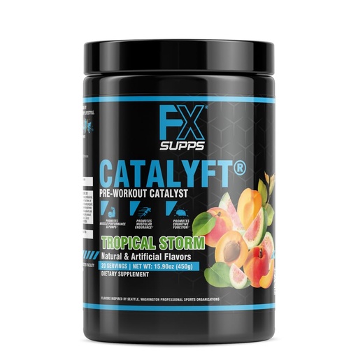 [BRSWGBICOR6GO3TZ] FXSUPPS Catalyft Pre-Workout Powder Drink for Men & Women, Tropical Storm | Mix with Creatine, Caffeine & Beta-Alanine | Best for Energy Pump, Muscle Gain and Focus, 20 Servings (1-Pack)