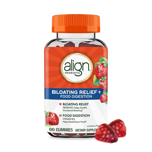 [BRSROAYNDEHQ4DLO] Align Probiotic, Bloating Relief + Food Digestion, Probiotics for Women and Men, Probiotic Helps Soothe Occasional Bloating*, With Vitamin B12 to Help Break Down Food into Cellular Energy*,60 Gummies