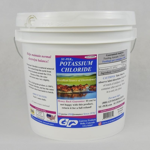 [BRSROAQTPN7GO3Q3] SU-PER Potassium Chloride Horse Electrolyte Supplement - Helps Maintain Normal Electrolyte Balance - 20 Pound, 21 Month Supply