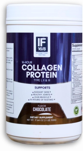 [BRSROGLQBEHRA2TJ] ifer 16-Hour Chocolate Collagen Protein/Type I, II, III Collagen / 15 Grams Vegan Protein / 18 Added Amino Acids/MCT Oil/Approved for Intermittent Fasting/Digestive Enzymes / 500 Grams