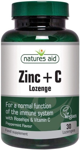 [BRSWKGABOMJRO3DK] Natures Aid Vegan Zinc Lozenges Peppermint 30 Tablets