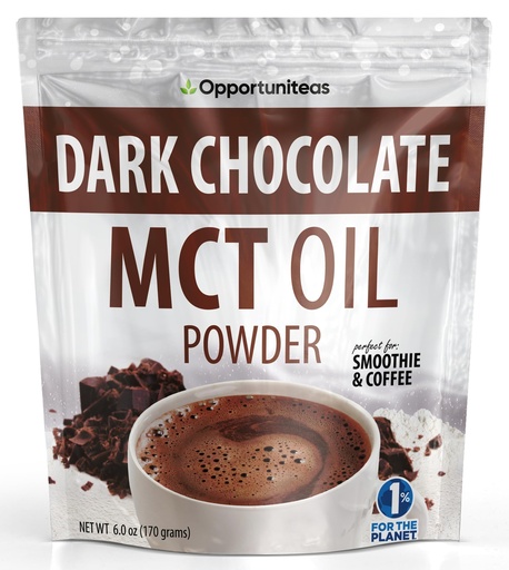 [BRSWG2YHCAPAA3Q4] Opportuniteas MCT Oil Powder, Keto Creamer for Coffee, Drinks&Smoothies, Low Carb Keto Friendly, Boost Energy&Mental Focus, Supplement for Ketogenic Diet, Gluten Free&Non-GMO, Dark Chocolate 6 oz