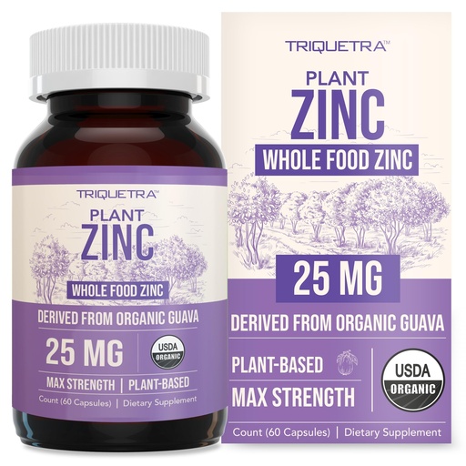 [BRSRAZYECVYBQE36] Organic Zinc 25 mg | Whole Food zinc Supplements | Derived from Organic Fruit, Elemental Zinc - Water Extracted, Vegan, GMO-Free - Essential Mineral, Antioxidant, Immune Support, Skin - 60 Servings