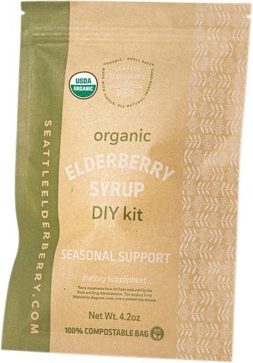 [BRSWYALQO4ORS3QV] Seasonal Support DIY Kit – Make Delicious, Gluten-Free Herbal Supplement Syrup with Potent Allergy Benefits, Containing Only Organic Ingredients Made in Small Batches in USA - 4oz