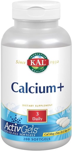 [BRSWIY3YAUOWGCDK] KAL Calcium Plus Tablets, 1000 mg, 200 Count