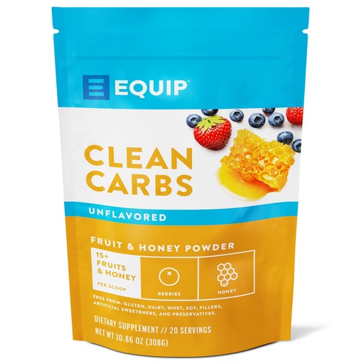 [BRSWYHT2DMGQ2E3X] Equip Foods Clean Carbs | 15+ Fruits and Honey Superfood Powder | Post Workout Recovery Powder | Antioxidants, Carbohydrate Supplement | Immune Support Carb Cleaner | 20 Servings, Unflavored