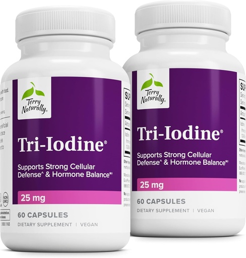 [BRSROEI2BYOQGEQY] Terry Naturally Tri-Iodine - Dietary Supplement for Breast & Prostate Health Support - Healthy Thyroid Function Supplement Aid - 25 mg, 60 Capsules, 2 Pack