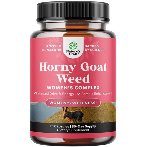 [BRSRMGICDEBWOADO] Horny Goat Weed for Women - Herbal Supplements Hornygoatweed Women Complex for Hormone Balance Mood Support & Overall Female Wellness - Maca Root & Tribulus Terrestris Female Supplement - 90 Count