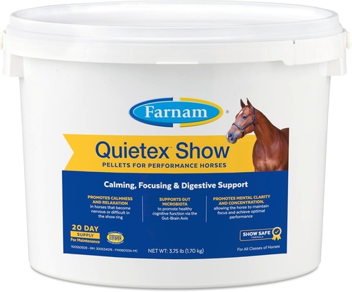 [BRSROGI2O57RQ2TK] Farnam Quietex Show Pellets, hjälper till att hålla hästar lugna och avkopplade som blir nervösa i showen Ring 3,75 lbs.