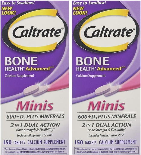 [BRSWIC3YBV5QCG3I] Caltrate Minis + Minerals Size 150ct Caltrate Minis + Minerals ,150 Count (Pack of 2)