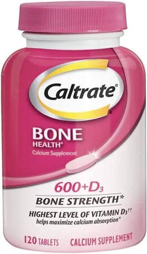 [BRSWIZQRPMBR6DLO] Caltrate Calcium & Vitamin D 600+D3, 120 Tablets
