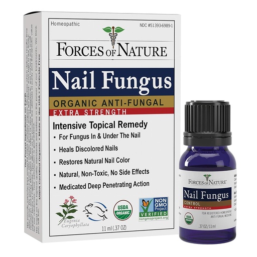 [BRSWIY3YA4IW23LC] Forces of Nature Toenail Nail Fungus Treatment Extra Strength, Organic Antifungal Restores Appearance of Toenails and Fingernails, Homeopathic Medicine for Cracked, Dry and Damaged Nails, 11ml (0.37 fl oz)