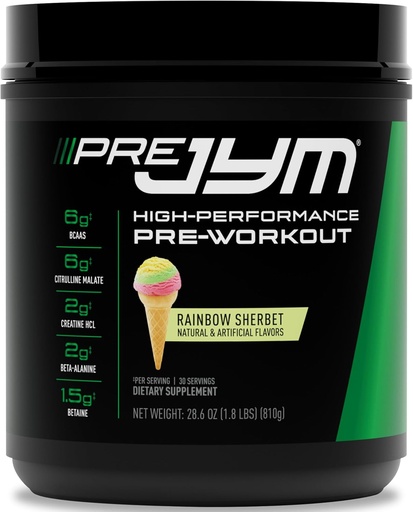[BRSWYCA5OIMA43DL] JYM Addition Science Pre JYM Rainbow Sherbet Pre Workout Mills for Men & Women, BCAA, Nootropics, Creatine HCI, Citrulline, Beta- Alanine, Betaine, Taurine, Huperzine, 30 Servings