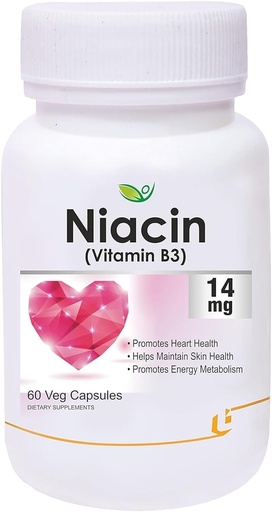 [BRSRAYA5C4MGY335] Generic VEDA Nutraceuticals 14mg Vitamin B3 with Inositol 50mg Supplement - 60 Veg Capsules