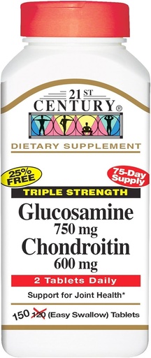 [BRSWIFD3OZYWO2DK] 21St Century Triple Strength Glucosamine And Chondroitin - 150 Tablets