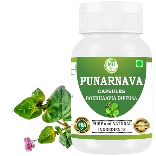[BRSROAQQOAPGAYLU] Punarnava Capsules (Boerhaavia Diffusa) 500mg – 60 Veg Capsules | Herbal Wellness Supplement for Natural Kidney & Liver Support | Plant-Based Detox & Cleansing Formula | Pack of 1