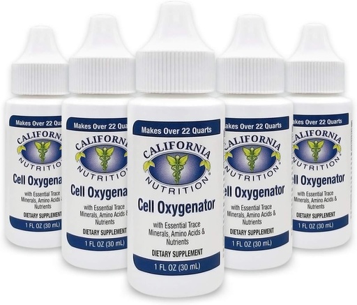 [BRSWGBALOZ6RSYD4] Cell Oxygenator 1 Fl Oz Bottle (Pack of 5), Liquid Concentrate Cell Oxygen Drops Water Daily Nutritional Dietary Supplement, Support Immune System, for Daily Use Sports Athletes